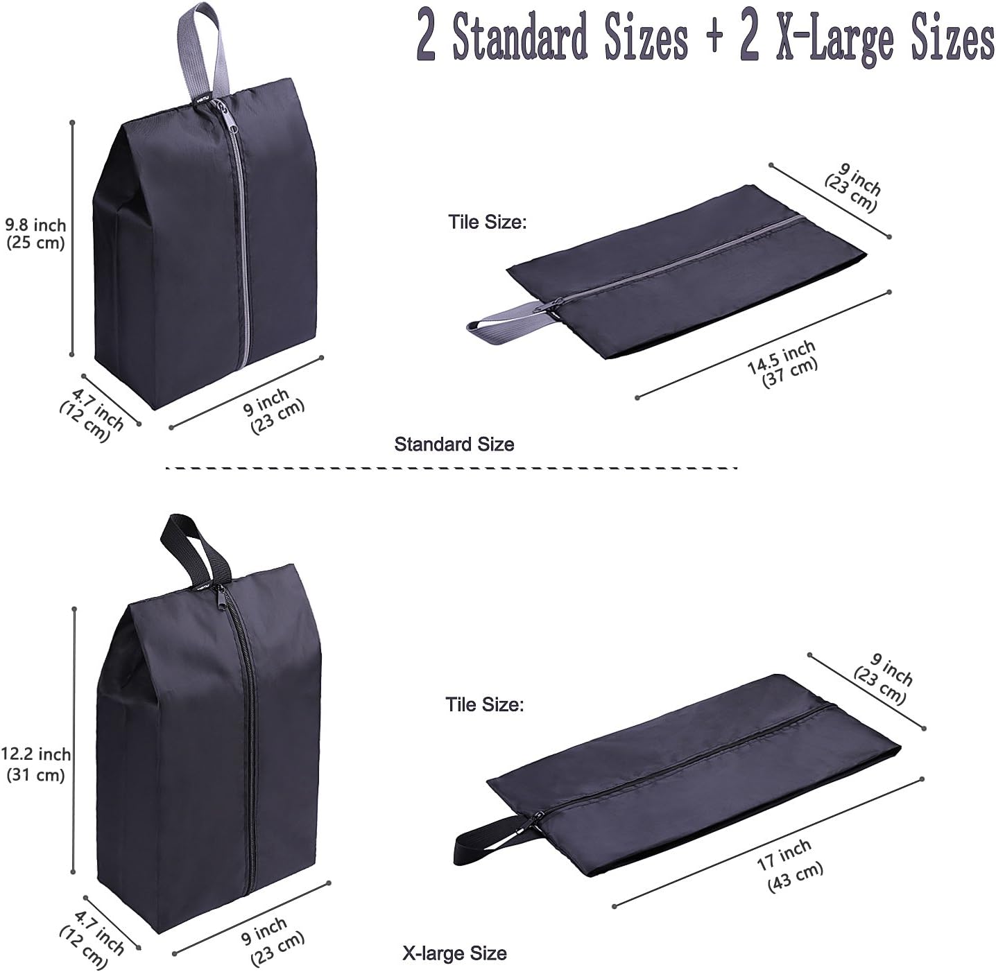 Pack & Go Co. Portable Travel Shoe Bags (Set of 4)