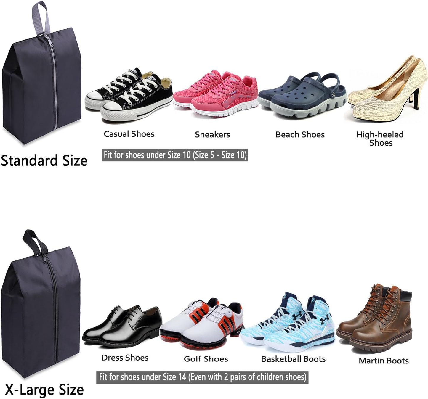 Pack & Go Co. Portable Travel Shoe Bags (Set of 4)