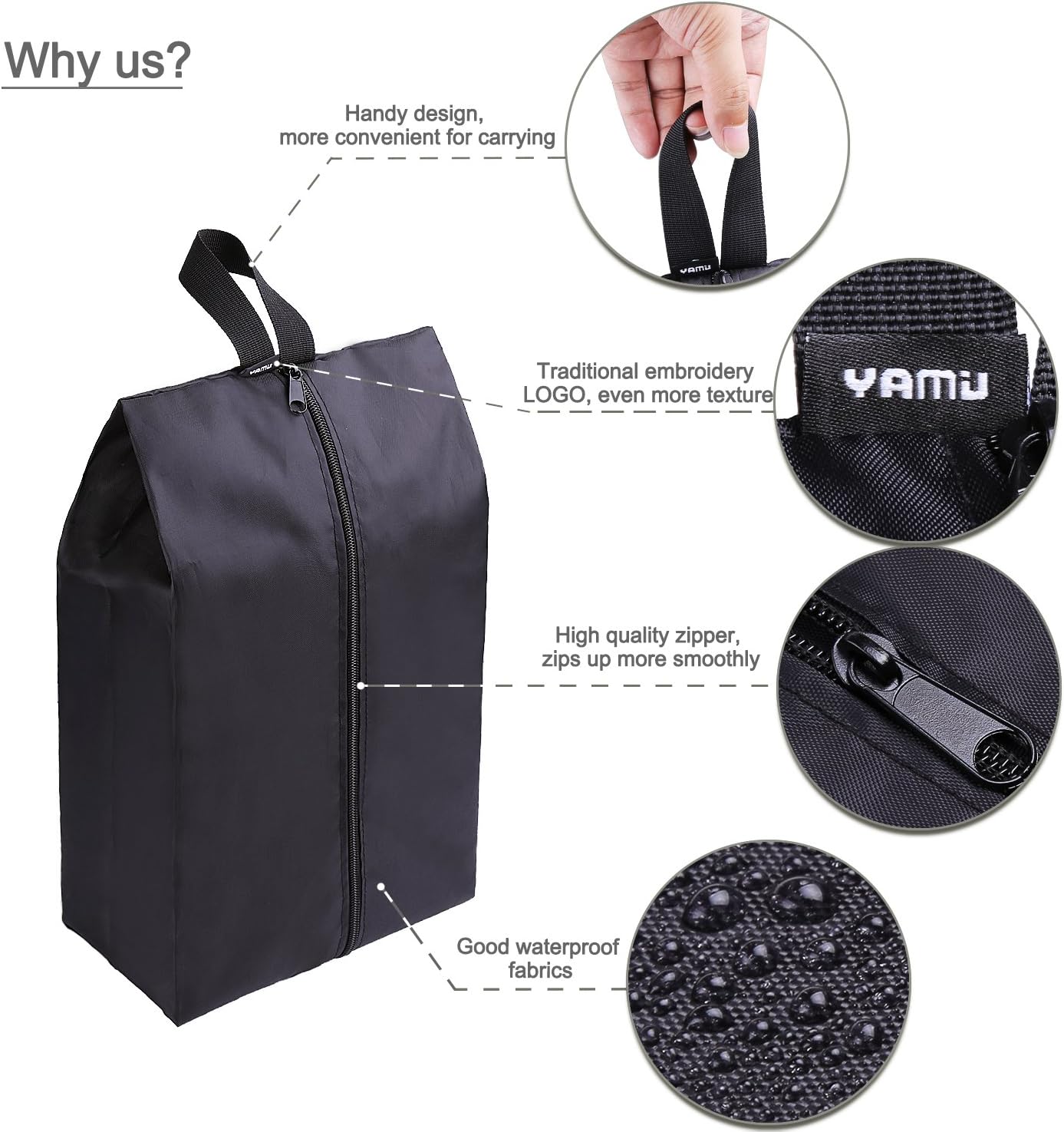 Pack & Go Co. Portable Travel Shoe Bags (Set of 4)